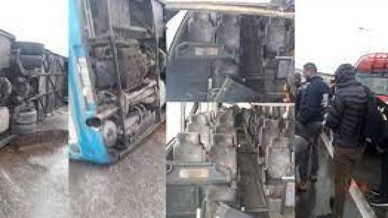 عاجل.. انقلاب حافلة واصابة 39 شخصا بجروح قرب المحمدية