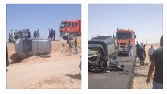 مصرع سبعة أشخاص وإصابة آخرين في حادثة سير مروعة باوطاط الحاج