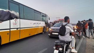 تنغير: حادثة سير خطيرة بين دراجة نارية وحافلة للنقل المدرسي بأفانور