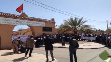 الرشيدية ..وقفة احتجاجية حاشدة للمتصرفين التربويين أمام أكاديمية درعة تافيلالت